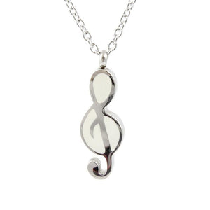 Silver Cremation Necklace - Treble Clef - Urn Of Memories