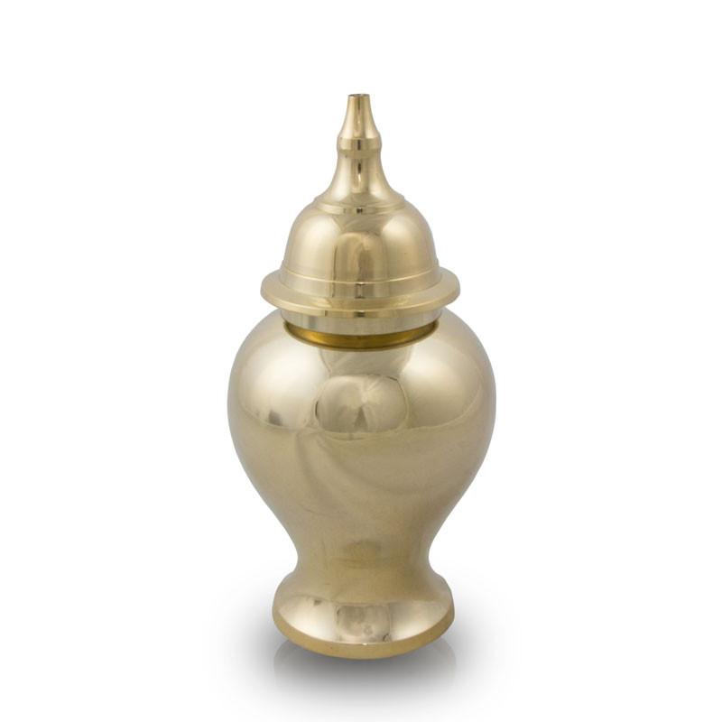 Shiny Brass Pet Urn - Small - Urn Of Memories