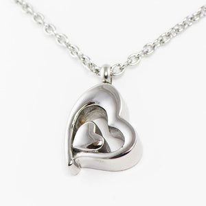 Silver Cremation Pendant - Our Hearts Combined - Urn Of Memories