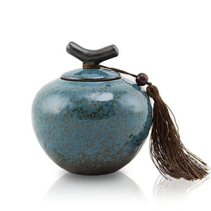 Small Ceramic Pet Urn - Turquoise - Urn Of Memories