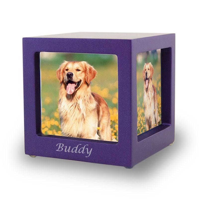 Violet Pet Photo Cube Urn - Small - Urn Of Memories