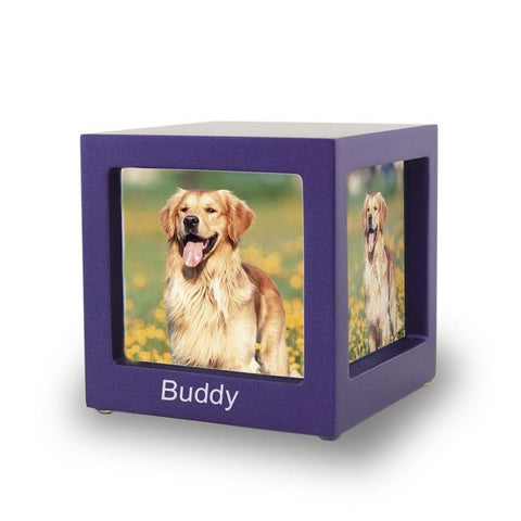 Violet Photo Cube Cremation Urn - Extra Small - Urn Of Memories