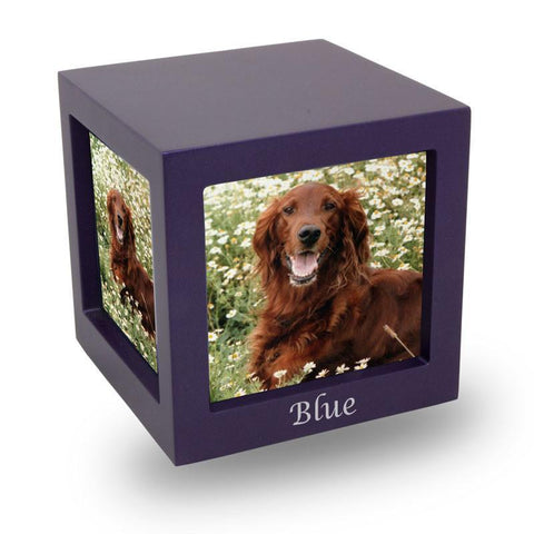 Violet Photo Cube Cremation Urn - Medium - Urn Of Memories
